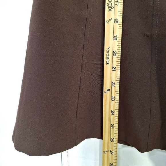 Avalin Brown Flowy A-Line Midi Skirt Sz 12 - Picture 9 of 10